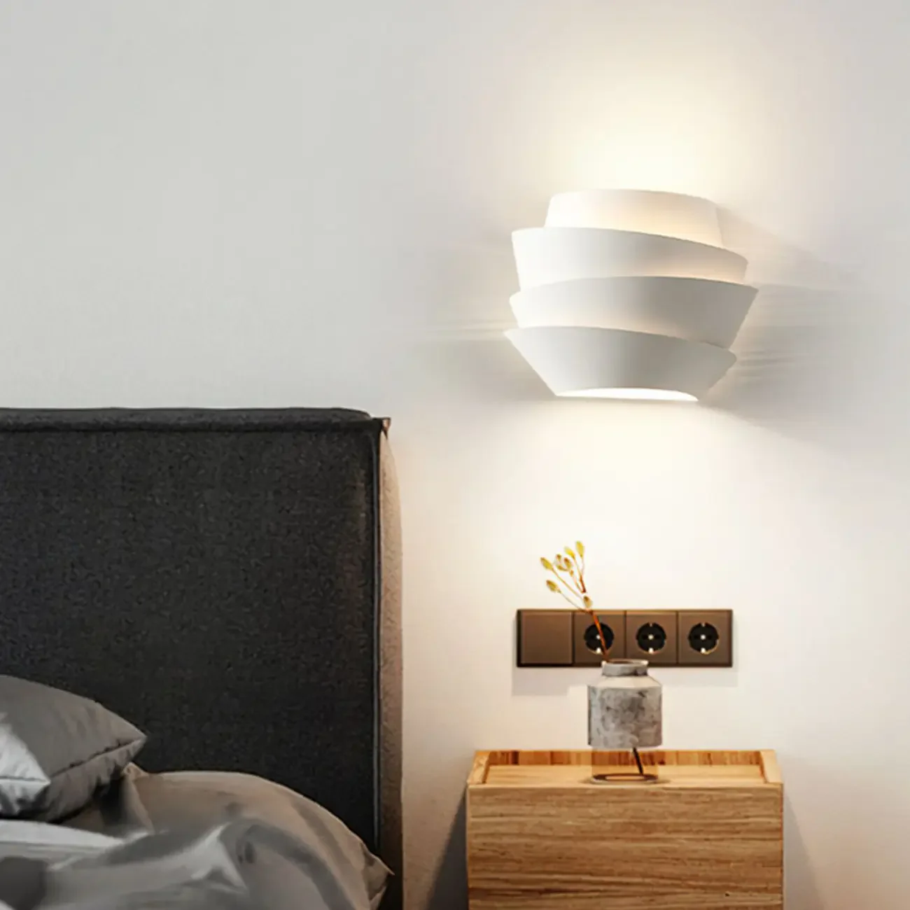 Inspired 2-Light Iron White Spiral Wall Sconce