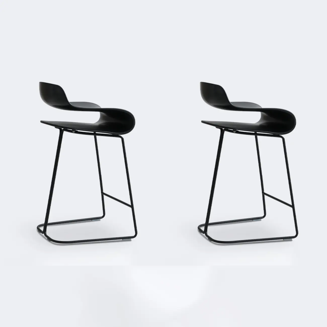 Industrial Plastic Steel Frame Low Back Armless Bar Stool