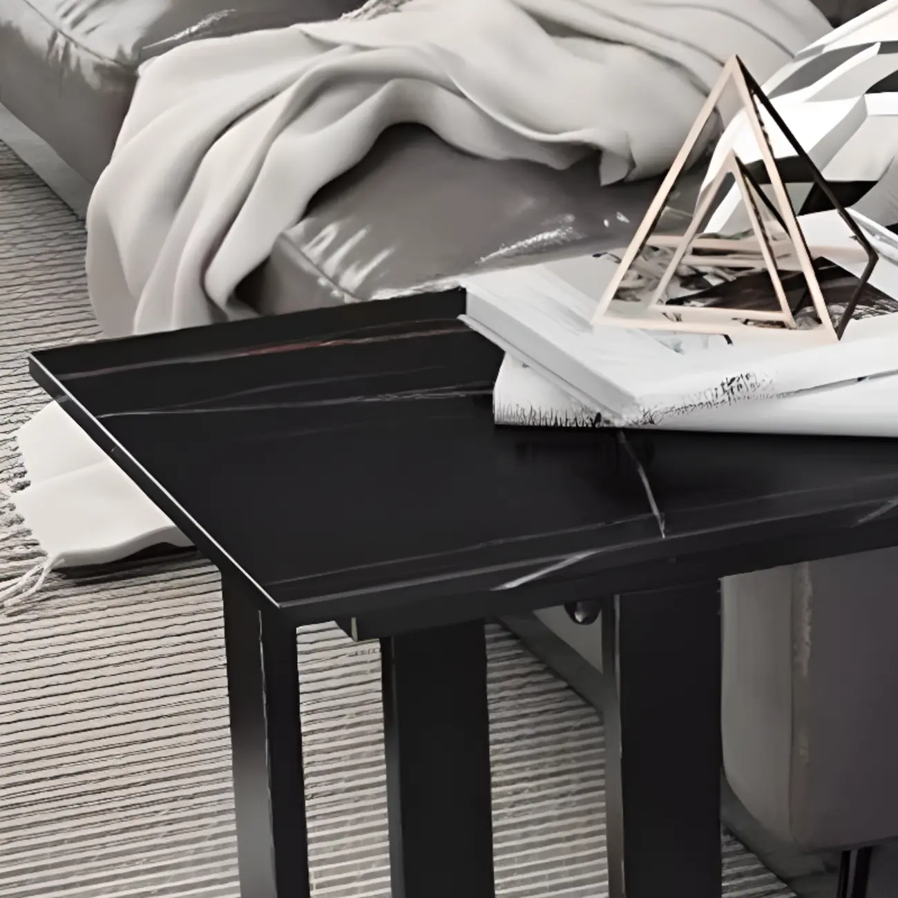 Scandinavian Slate Metal Rectangular Bar Tables