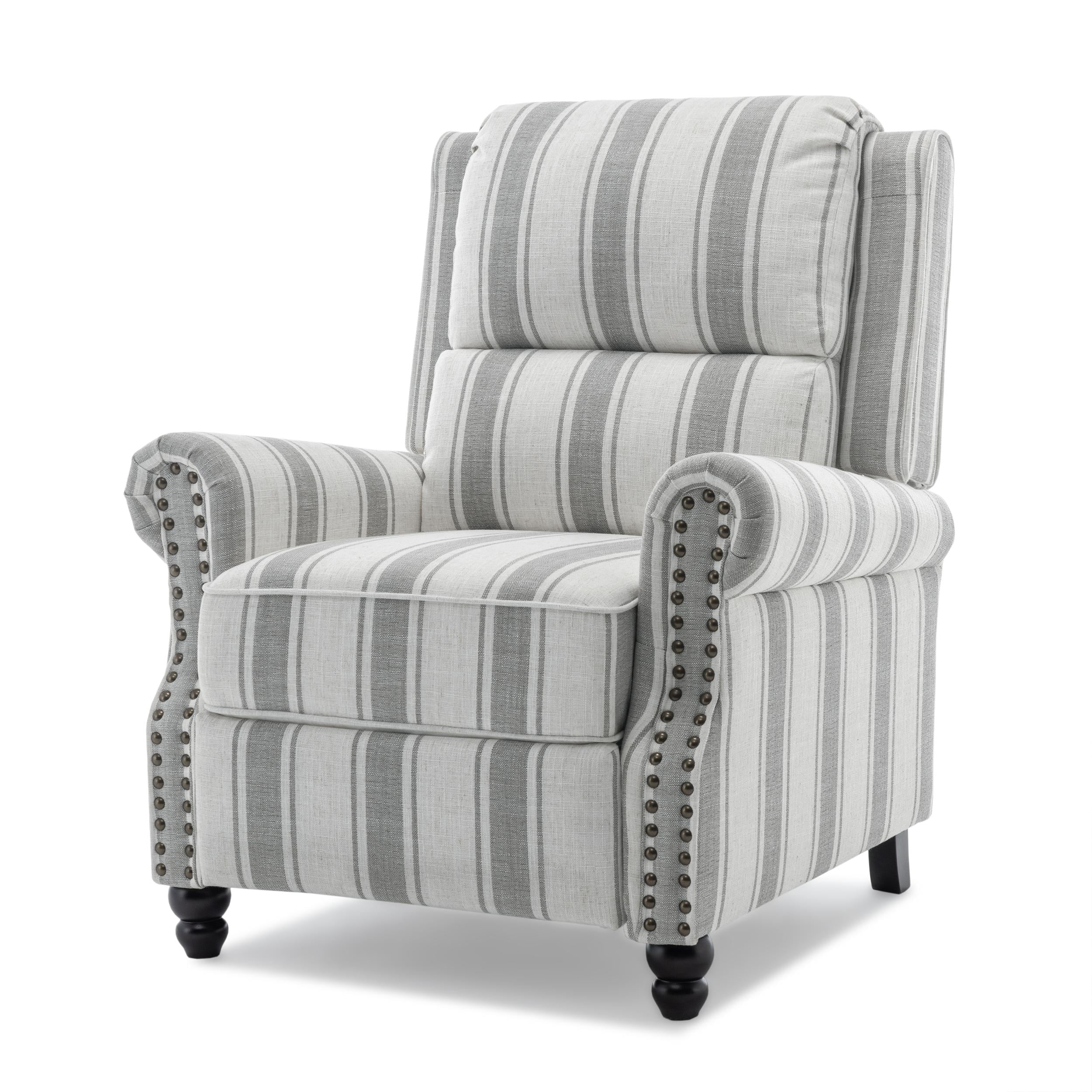 Manual Pushback Recliner Chairs with Nailhead Trim
