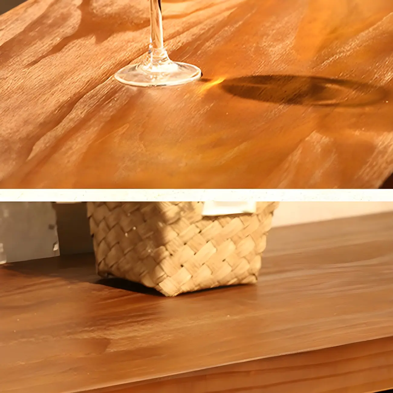 Rectangular Brown Wooden Bar Height Bar Set