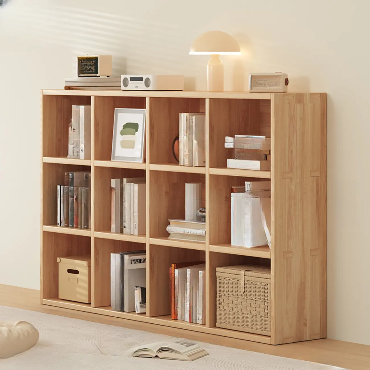 Modern Modular Rectangular Lateral Pine Wood Bookcase