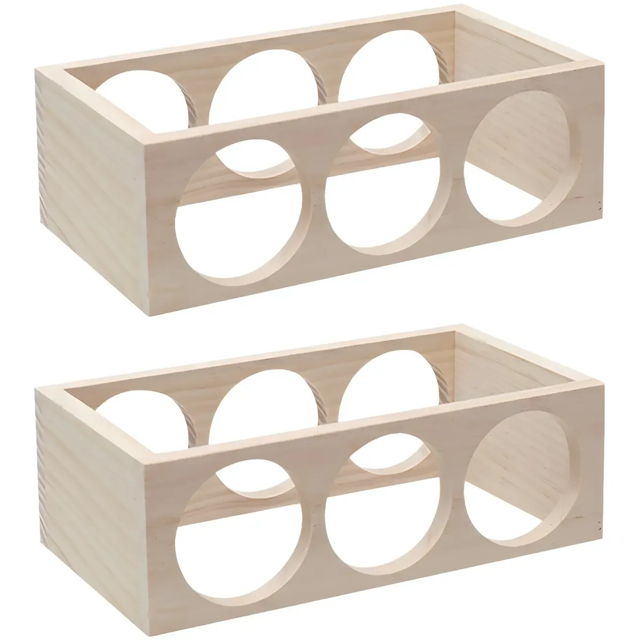 Natural Wooden Stackable Wine Rack Tabletop Wine Holder