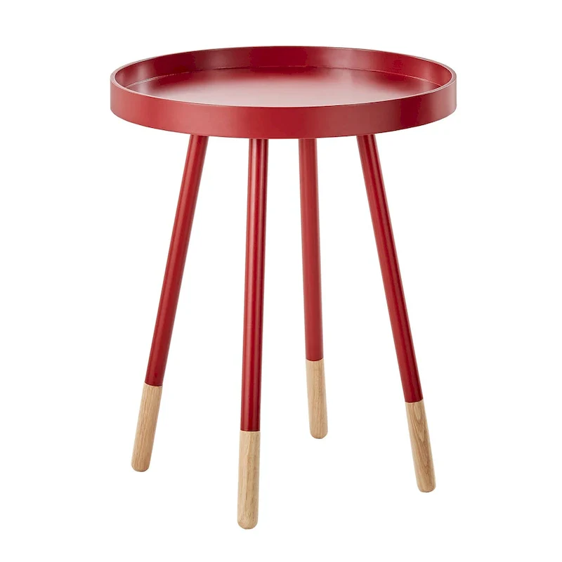 Marcella Paint-Dipped Round Tray-Top Side Table by iNSPIRE Q Modern