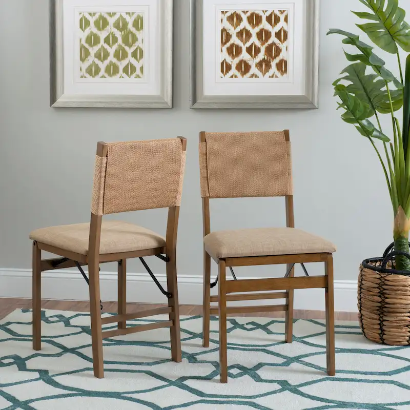 Imperial Wood Rope Folding Dining Chair (Set of 2)