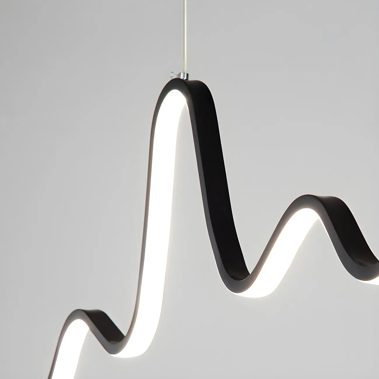 Artistic Black Linear Adjustable Island Pendant Light