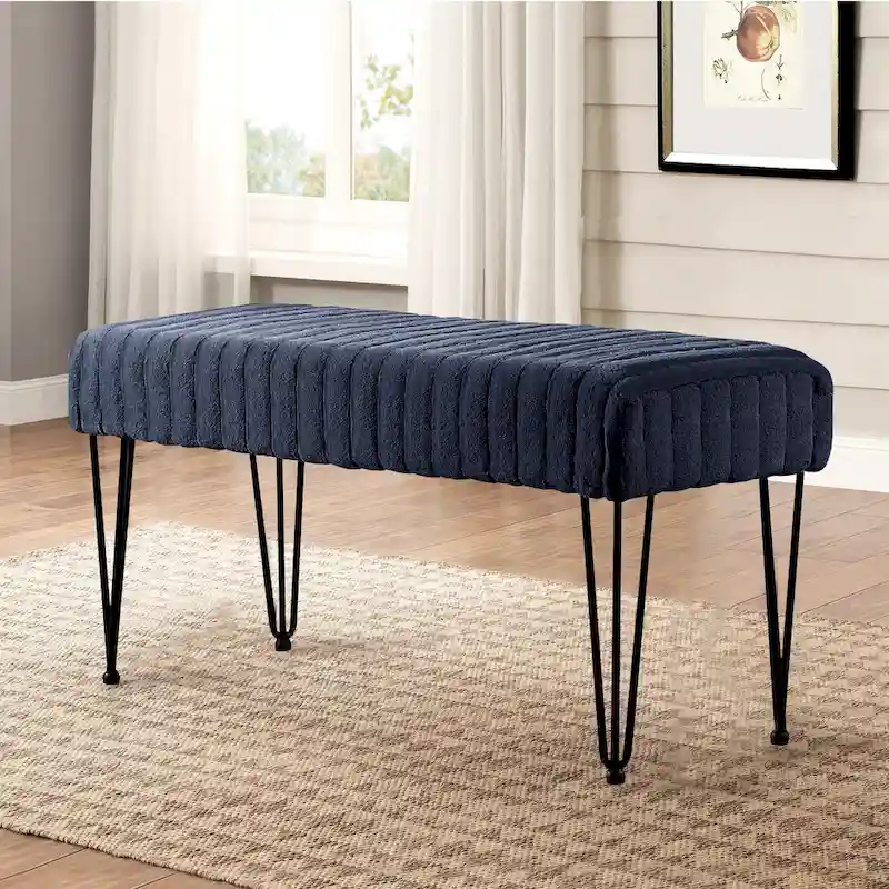 Serenta SuperMink Fauxfur Ottoman Bench
