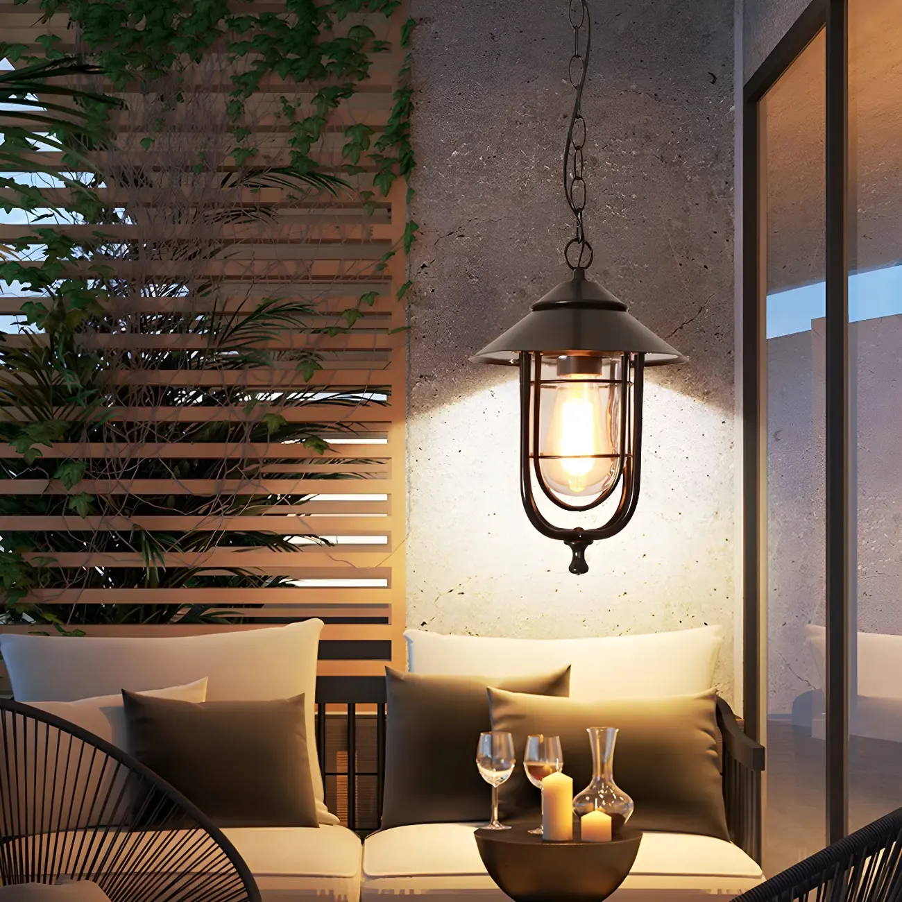 Vintage Metal Lantern Design Outdoor Pendant Light