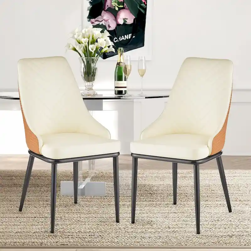 Faux Leather Upholstered Dining Chairs, Set of 4 - 18.1W x 21.3W x 36.6H