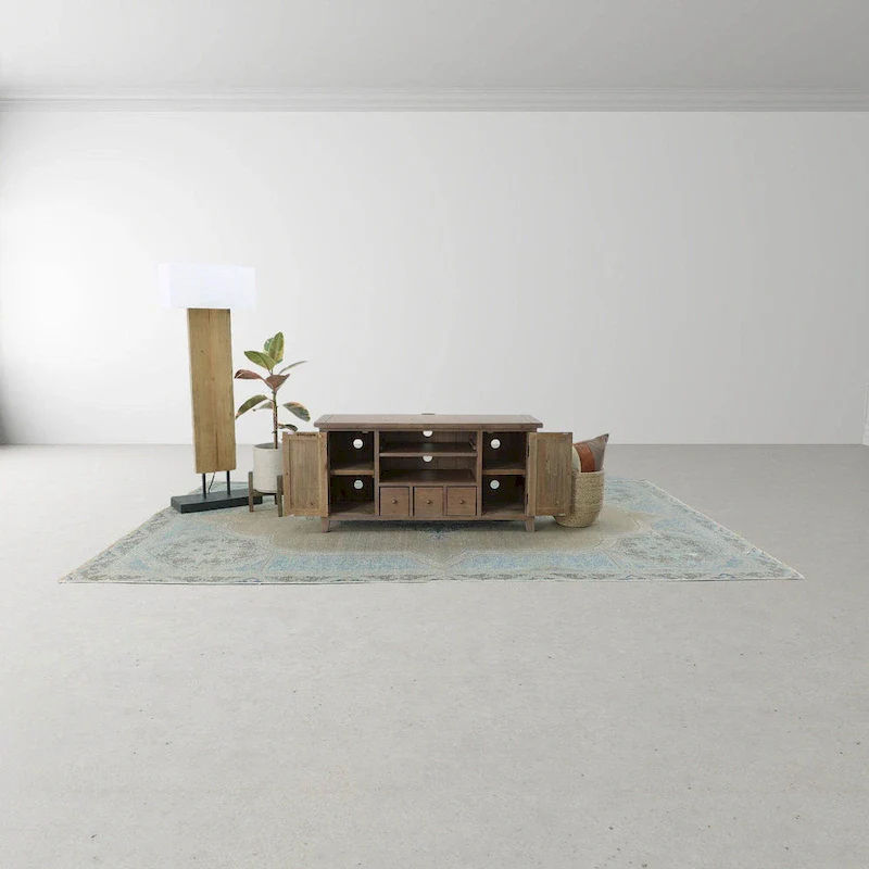 47 Wide Small Media Unit, Light Brown