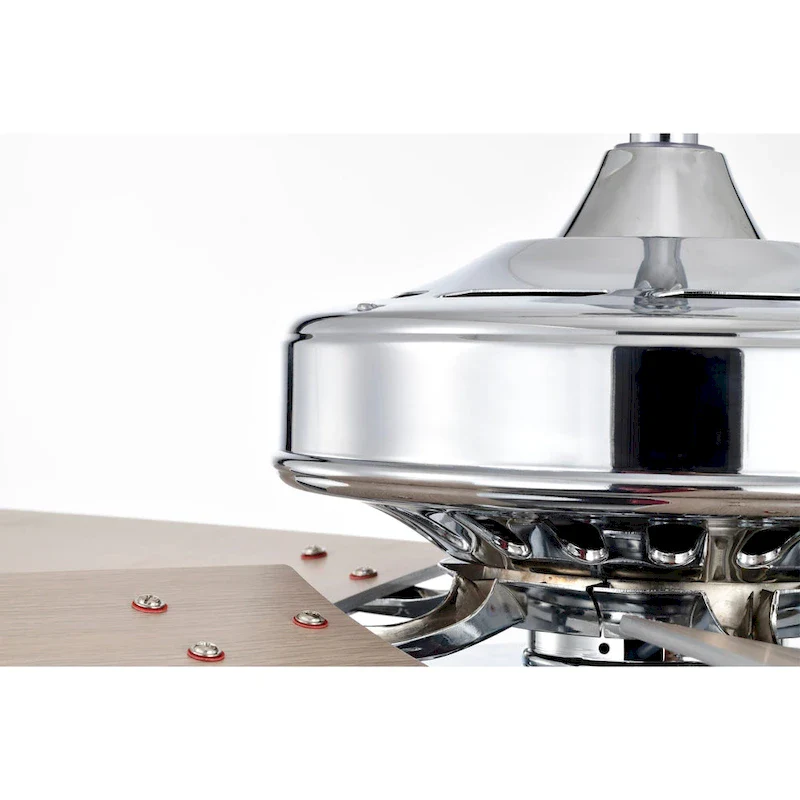 Caderina 52 Inch Chrome Finished 4 Light, 5 Blades Ceiling Fan with Remote