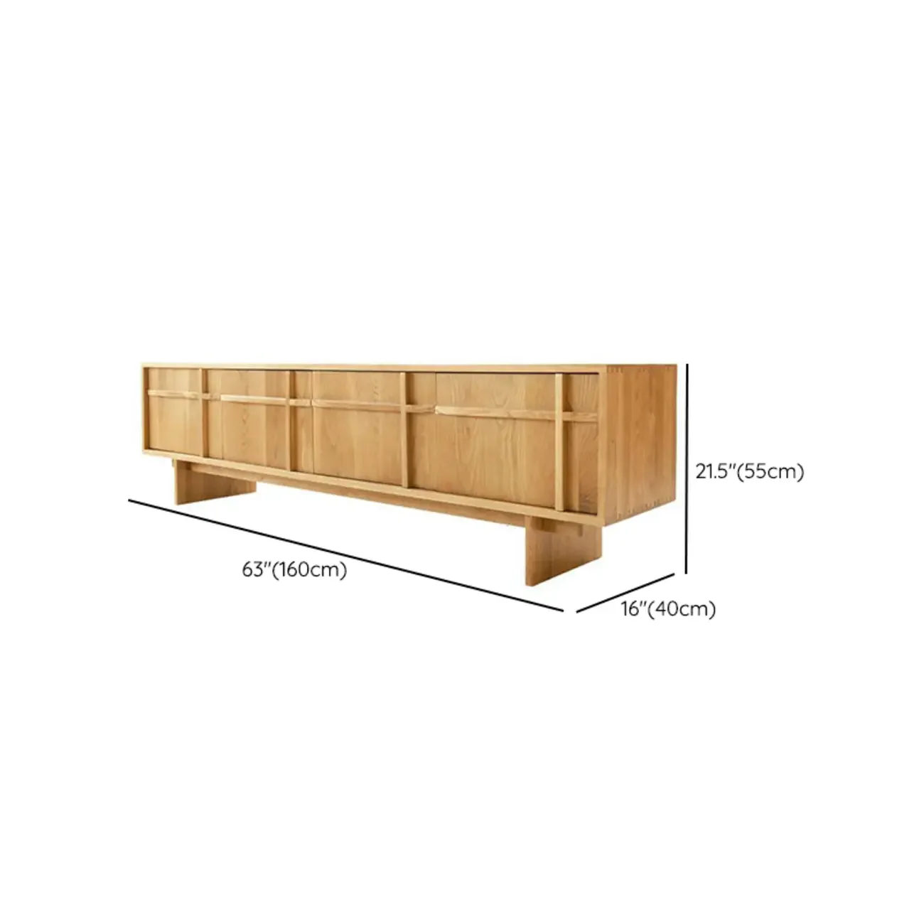 Scandinavian Brown Wood Cabinet TV Stand with Adjustable Shelf