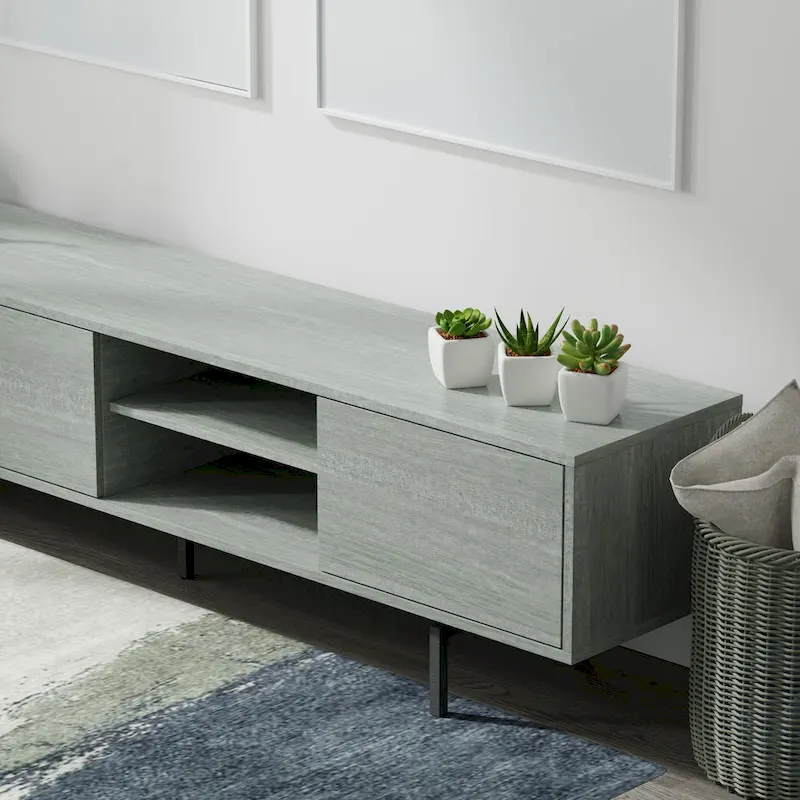 Glenwillow Home Atlas 78 x 20 Lowboy Mid-Century Modern TV Stand Console