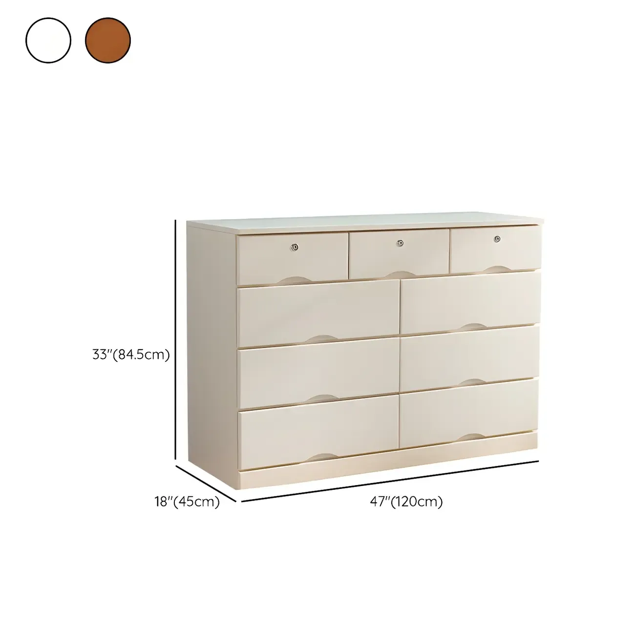 Stylish White Wooden Dressers with Soft Close Drawers