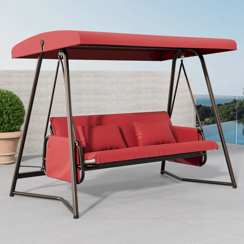 Outdoor Swing Bed with Canopy