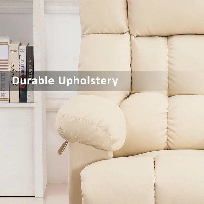 MCombo Power Lift Recliner Chair with Massage, Heat, Adjustable Headrest, Extended Footrest-(PU/Fabric)