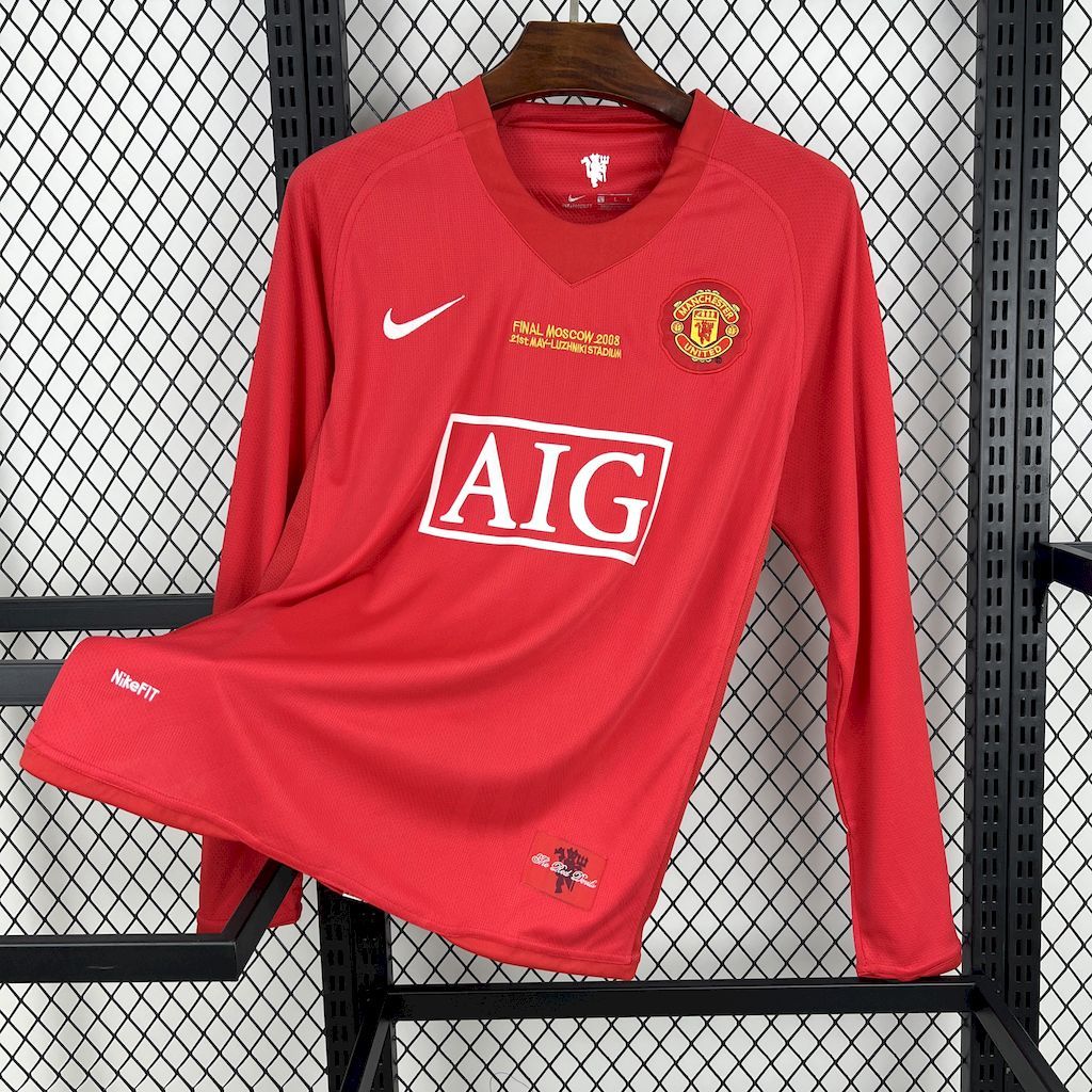 Maillot Rétro Manchester United Domicile manches longues 2007/08