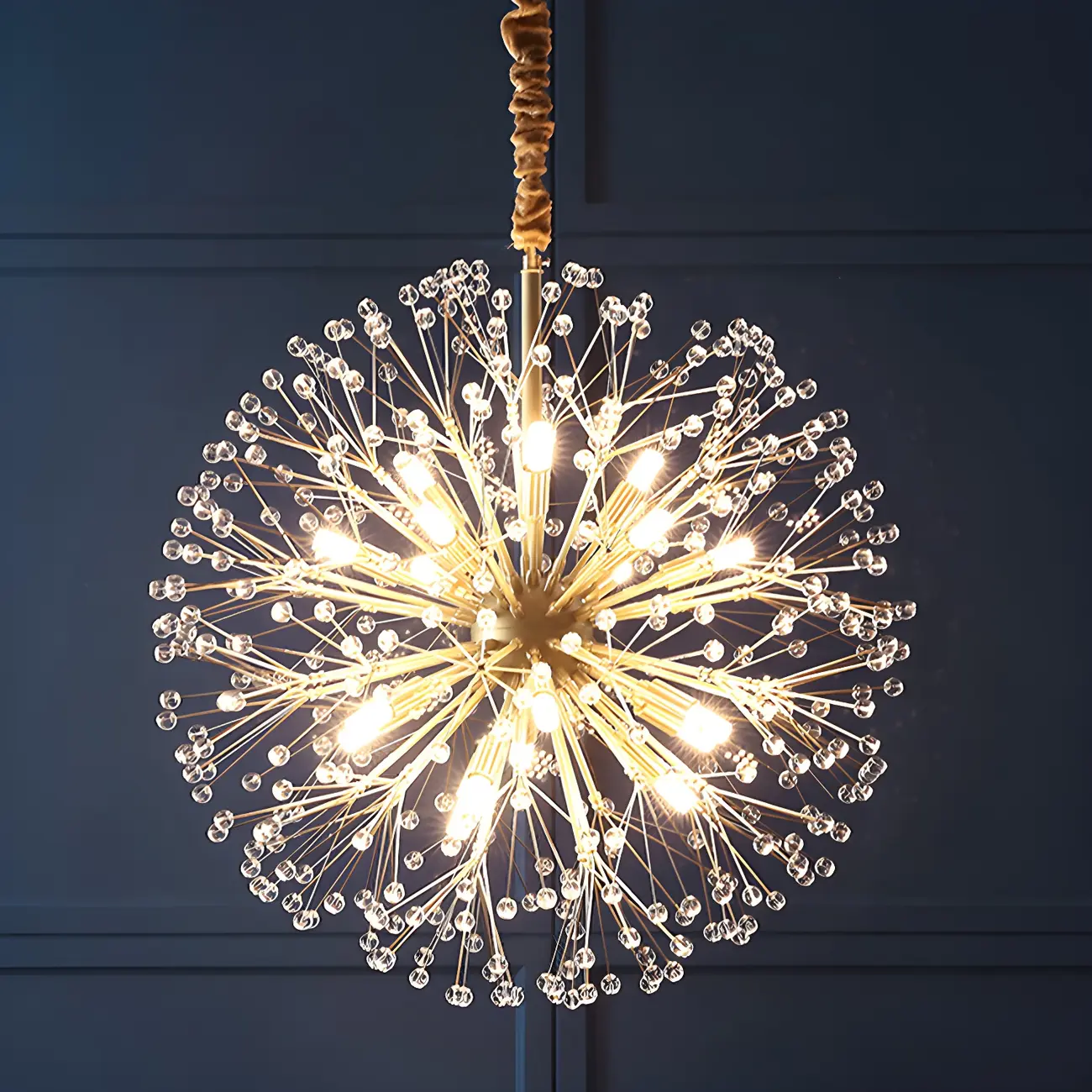 Modern Adjustable Gold Crystal Sputnik Starburst Chandelier