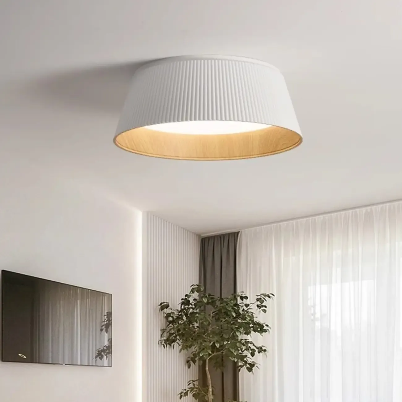 Modern Flared Round Dimmable LED Flush Mount Ceiling Light