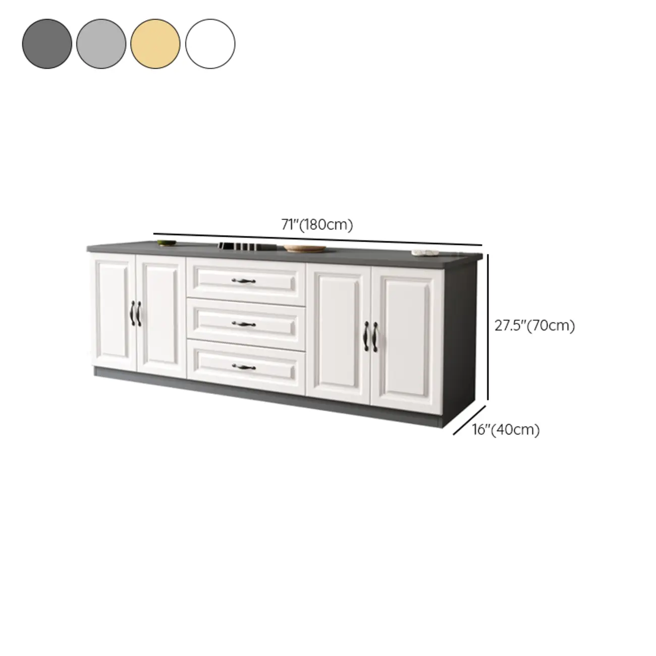 Modern Long Wood TV Stand with Cabinets