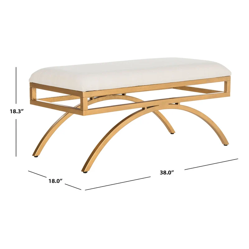 SAFAVIEH Belinda Modern Glam Arc Bench - 38 x 18 x 18.3 - 38Wx18Dx18H