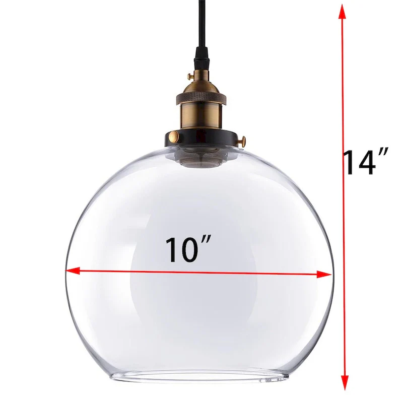 9.8  Ball Shape Glass Ceiling Light/Transparent, Bulb Not Included