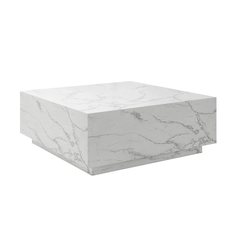 Faux Marble Square Coffee Table
