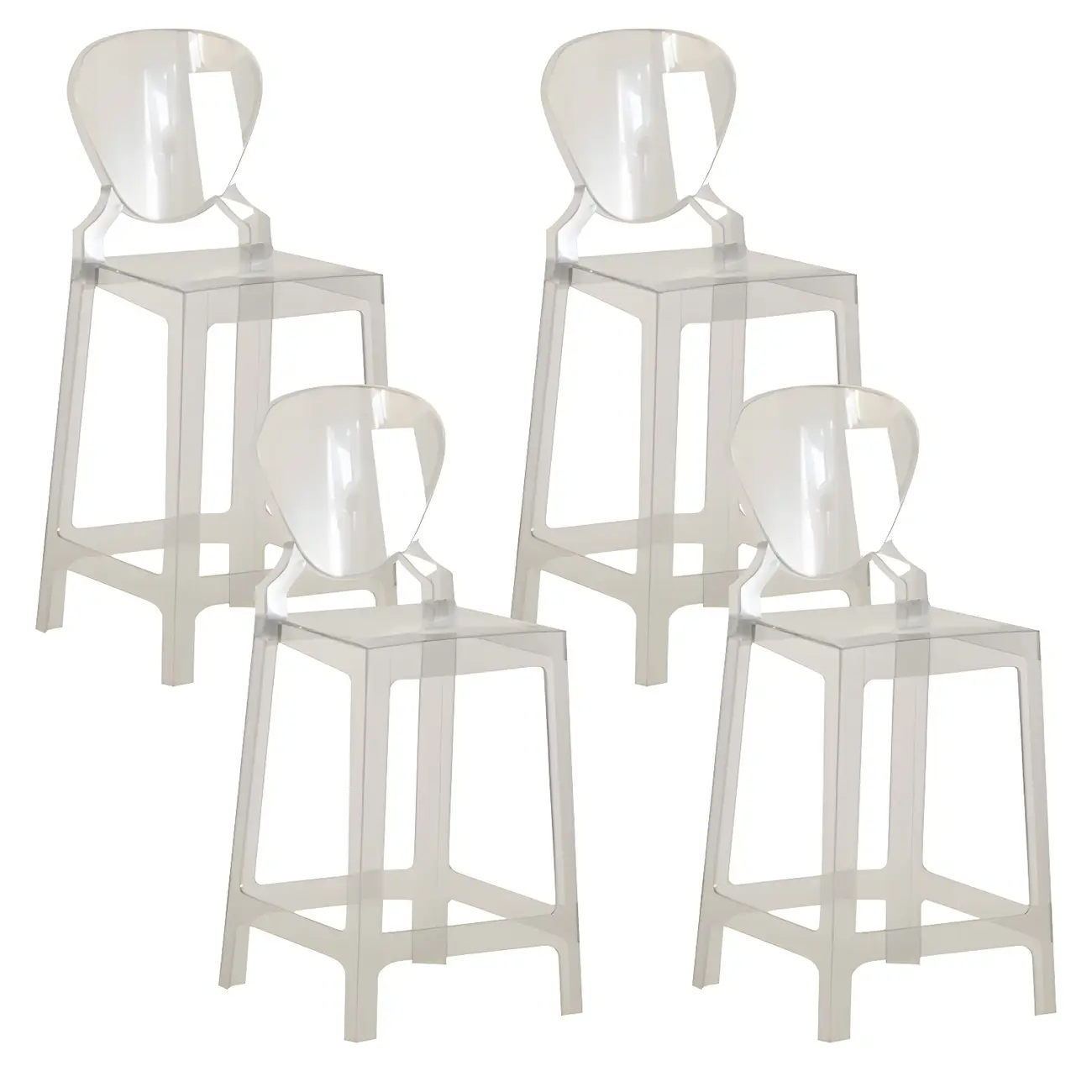 Modern Acrylic Smooth Elegant Circular Backrest Bar Stool