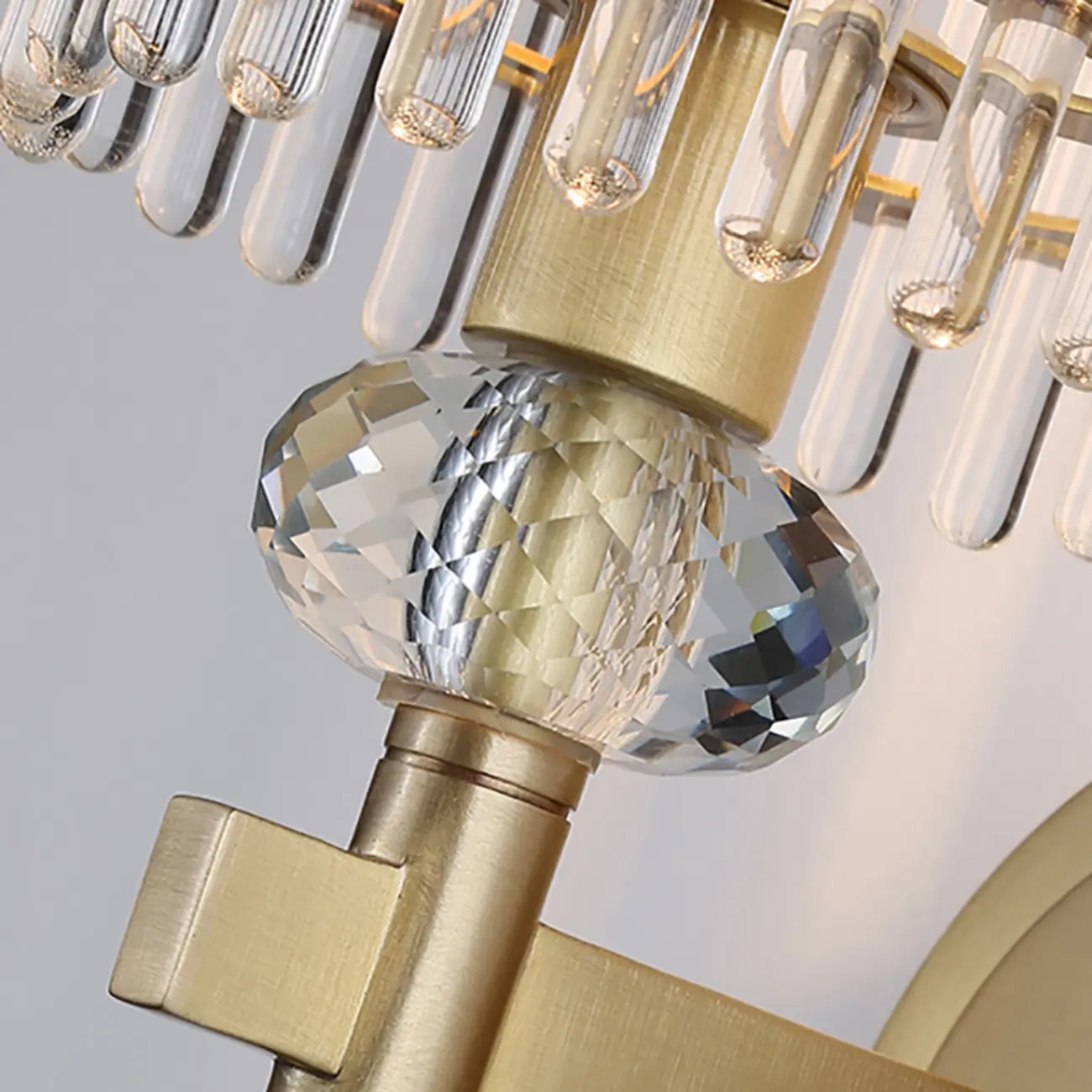 Elegant Gold Glass Wall Sconce with Rotary Switch