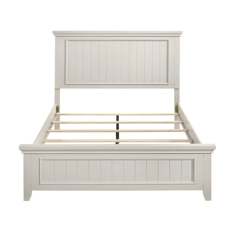 Classic White Finish 3pc Bedroom Set Bed and Two Nightstands