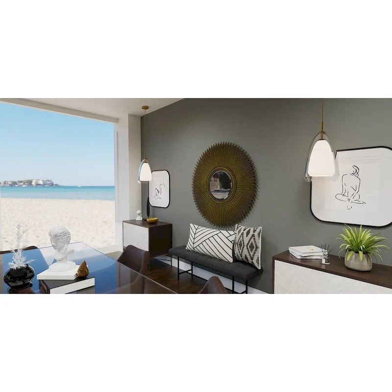 Aero 1-Light Aged Brass Pendant Light