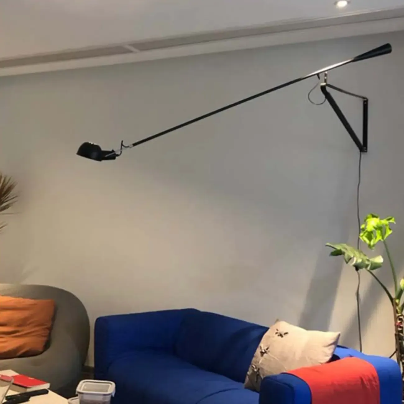 Modern Black Metal Long Arm Swing Wall Light