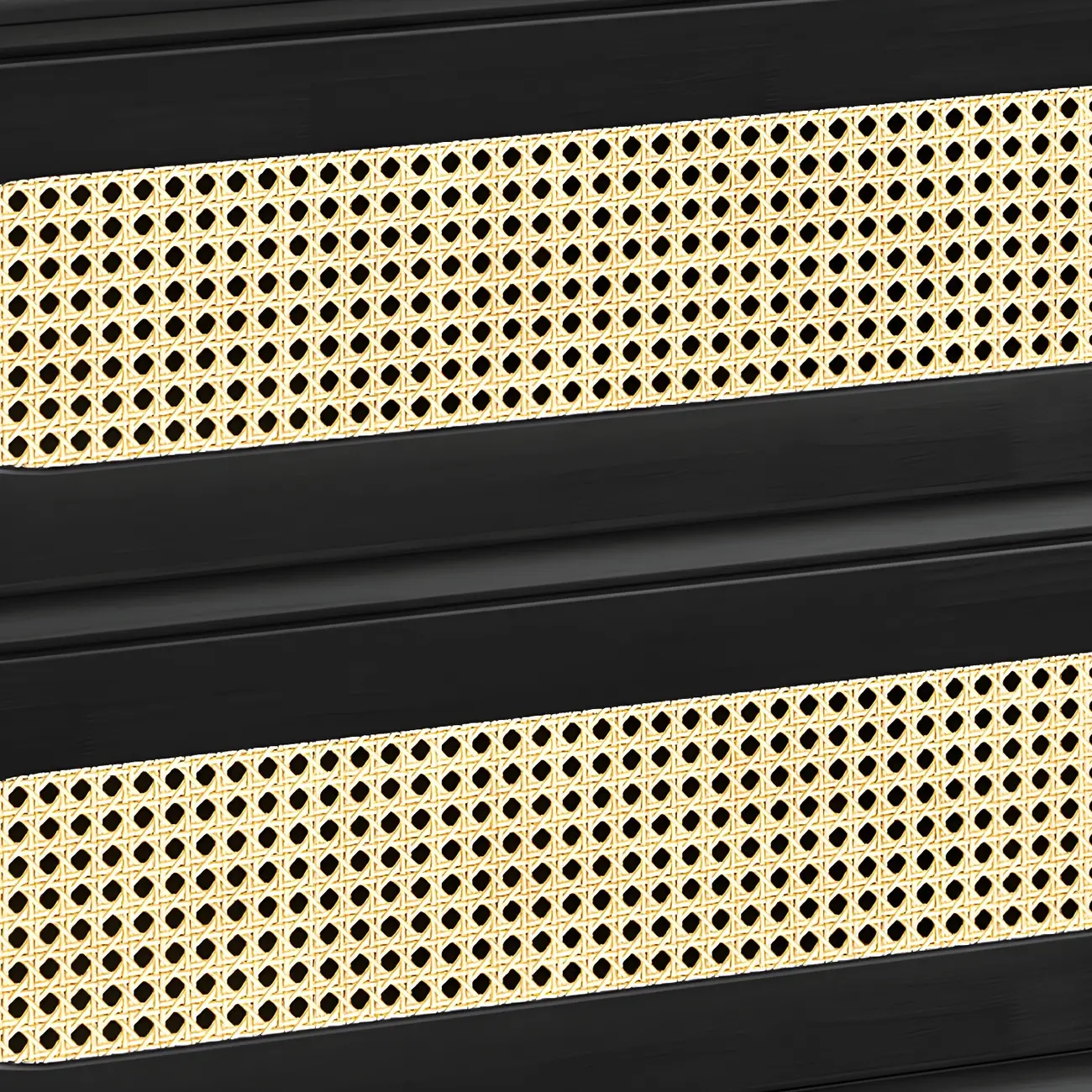 Brown Wood Rattan Front Accent Chest with Multi-Drawer