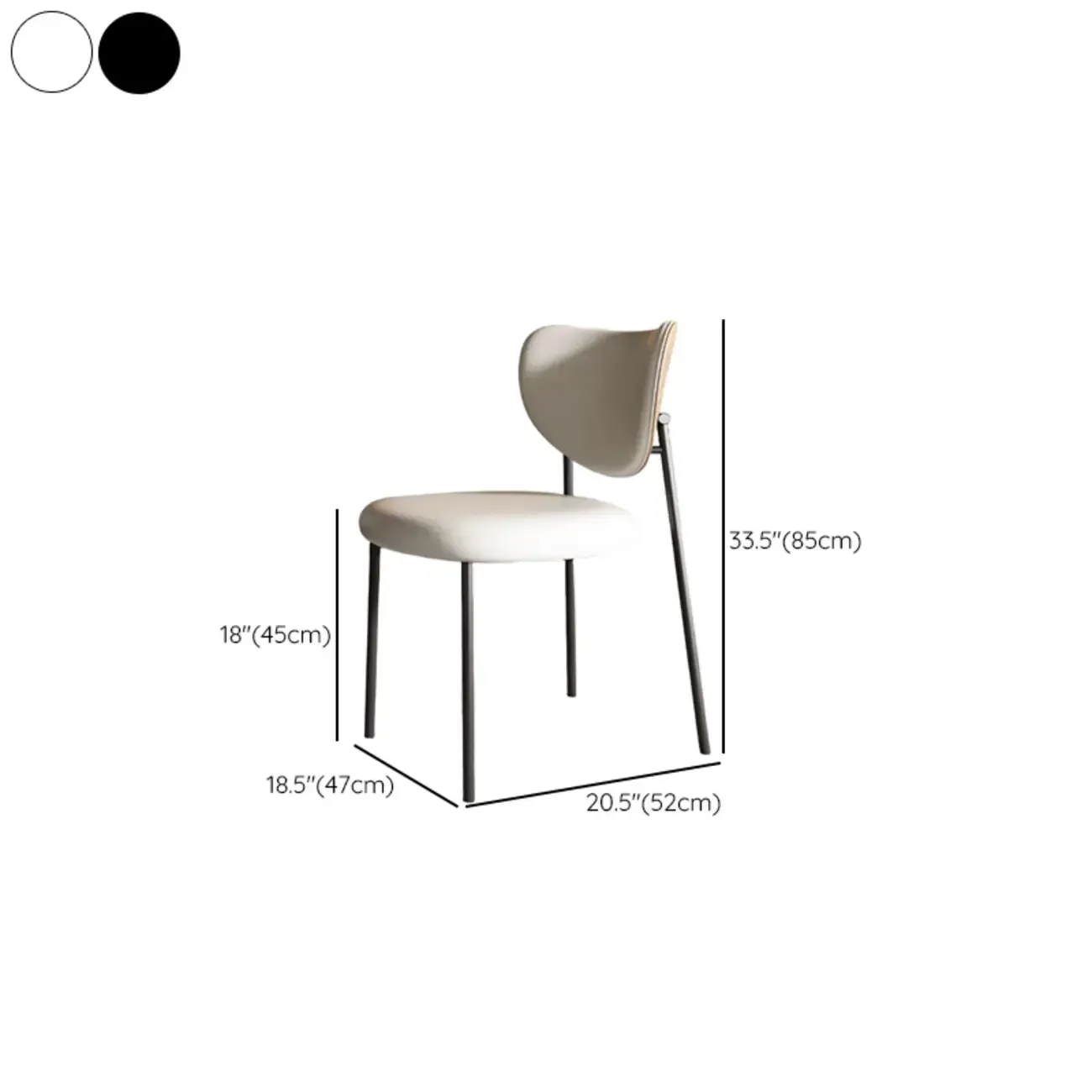 Mid-Century Modern Curved Back Leather Dining Chairs