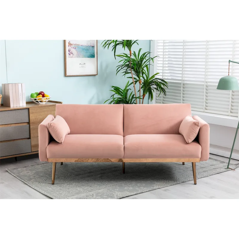 Velvet Upholstered Convertible Loveseats Sleeper Sofa