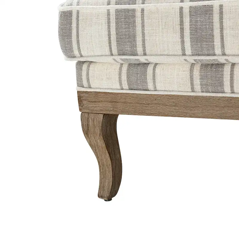 Rinaldo Farmhouse Polyester Armchair with Solid Wood Legs Set of 2 by HULALA HOME