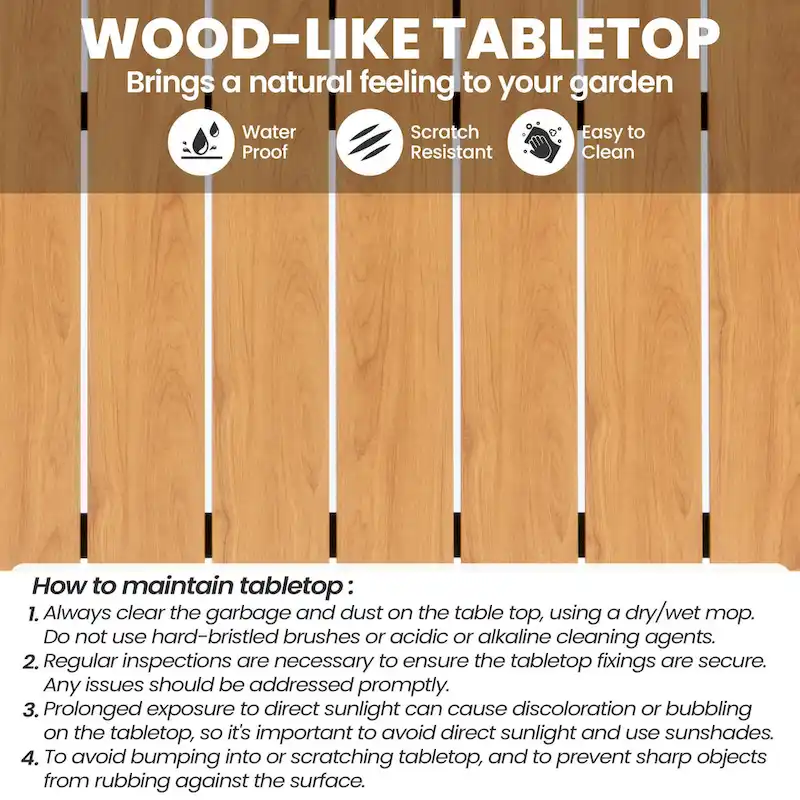 7-Piece Patio Dining Set Aluminum Dining Table with Umbrella Hole and Stackable Chairs