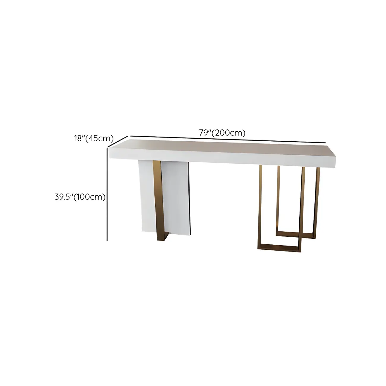 Glam White Faux Marble Gold Legs Bar Tables