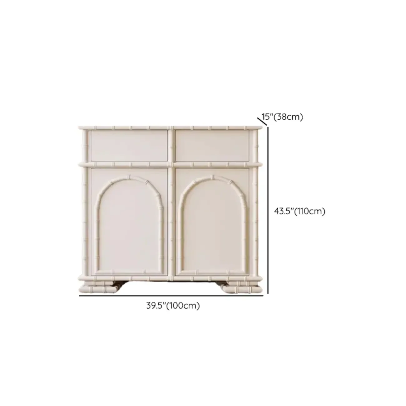 Elegant White Wood Hallway Shoe Cabinet with 4-Drawer