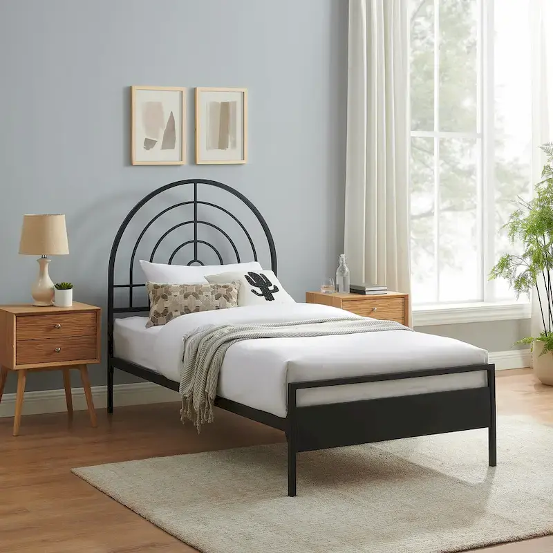 Walker Edison Modern Metal Arch Twin Bed Frame
