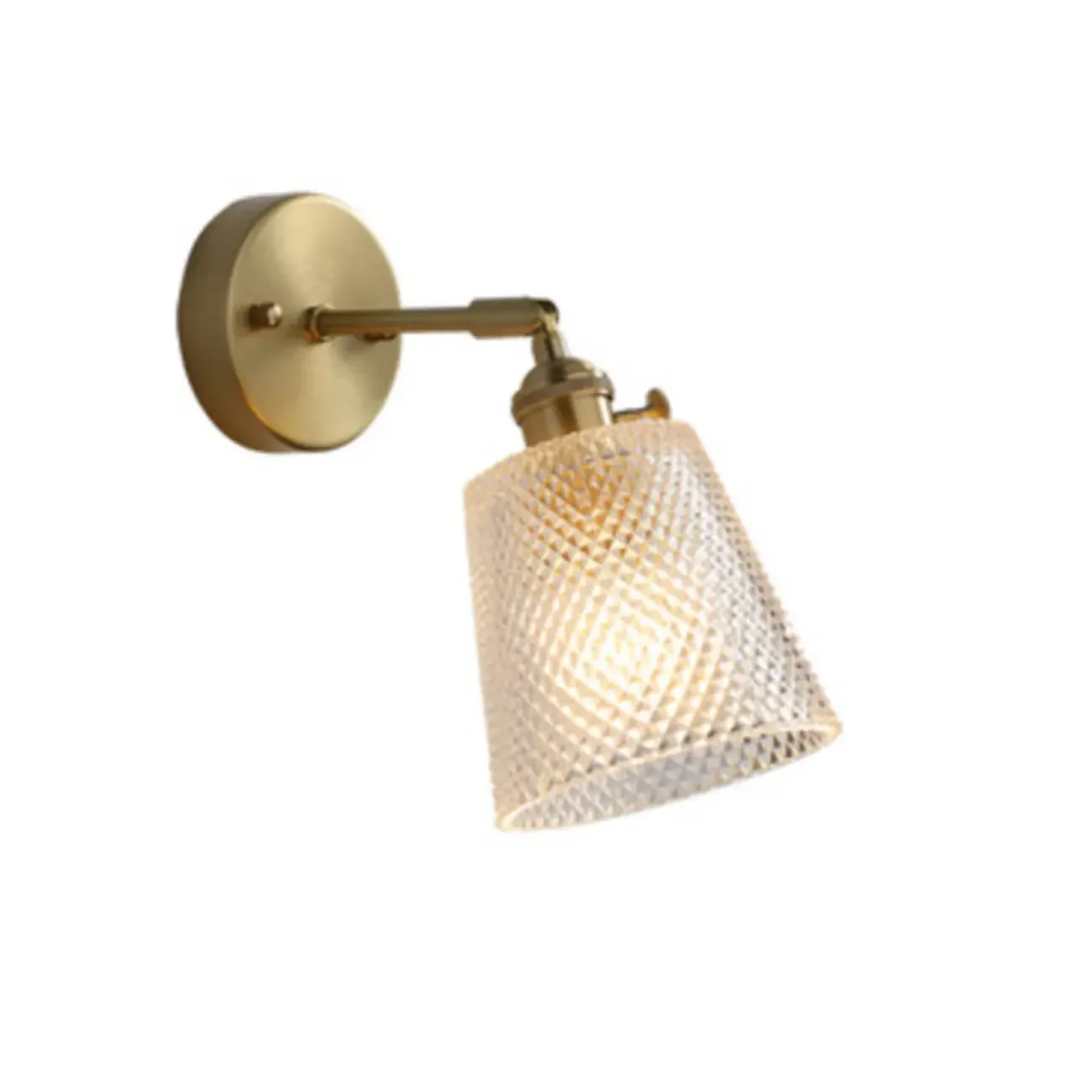 Elegant Cylinderial Gold Glass Wall Sconce