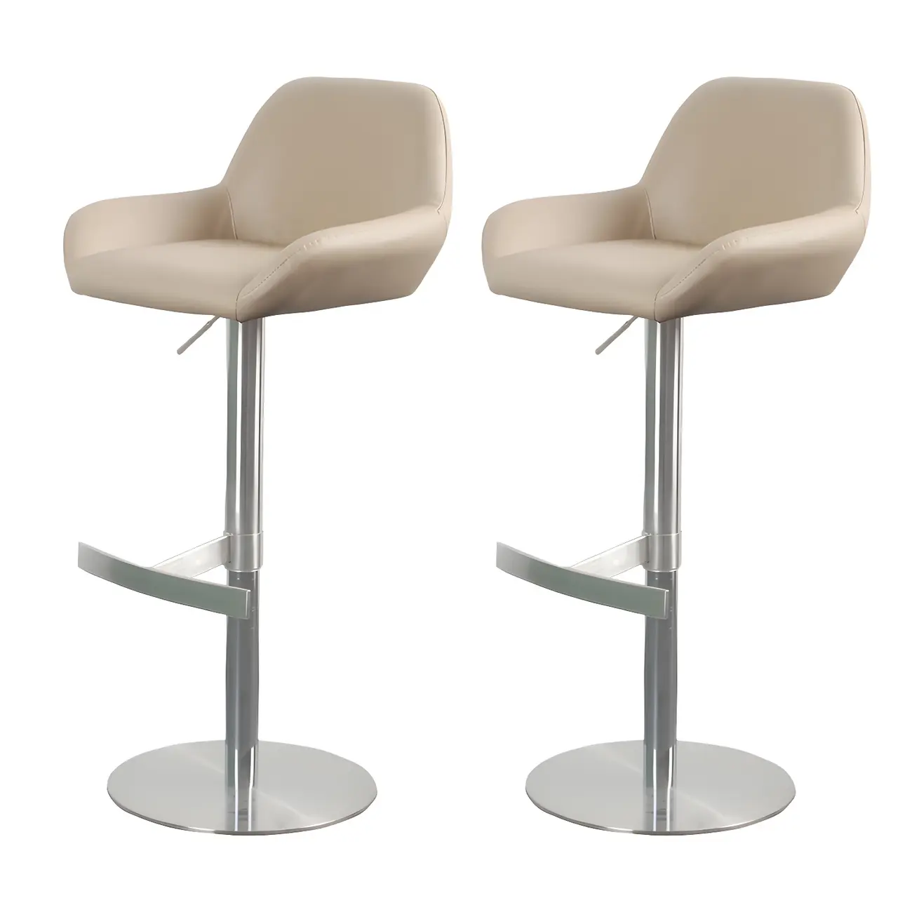 Glossy Metal Bucket Swivel Adjustable Bar Stools