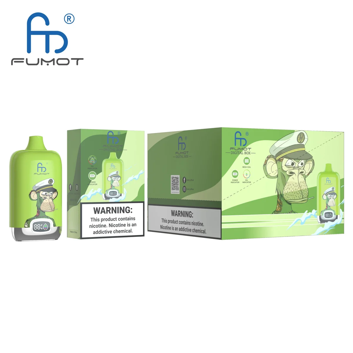 Fumot Digital Box 12000 Raspberry Watermelon – 10er-Displaybox mit Einweg-Vape und Einzelpackung