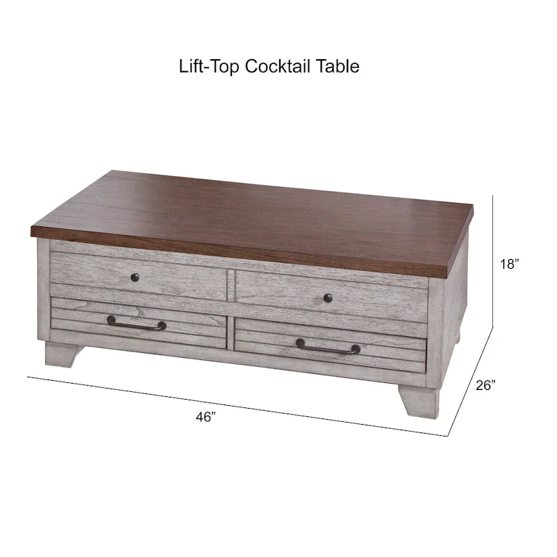 Steve Silver Two-tone Wood Lift-Top Coffee Table with Casters