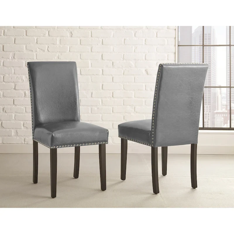 Steve Silver Slivnitsa Faux Leather Dining Chairs with Nailhead Trim (Set of 2)
