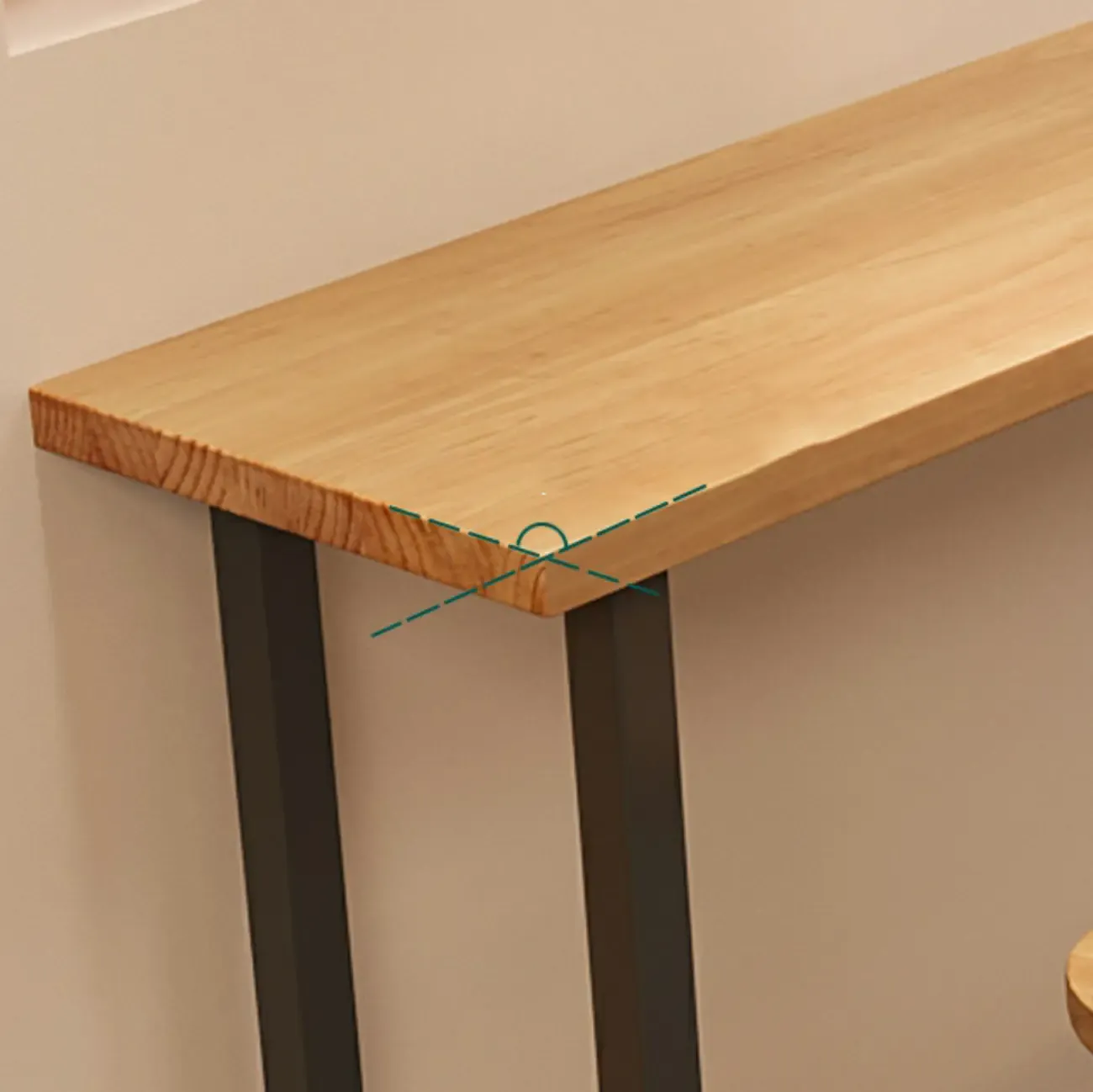 Antique Solid Wood Trestle Base Pub Table