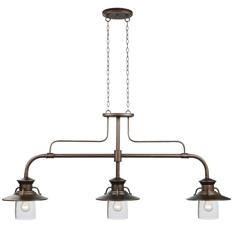 60 Inch 3 Light Edison Billiard Light By RAM Game Room - N/A