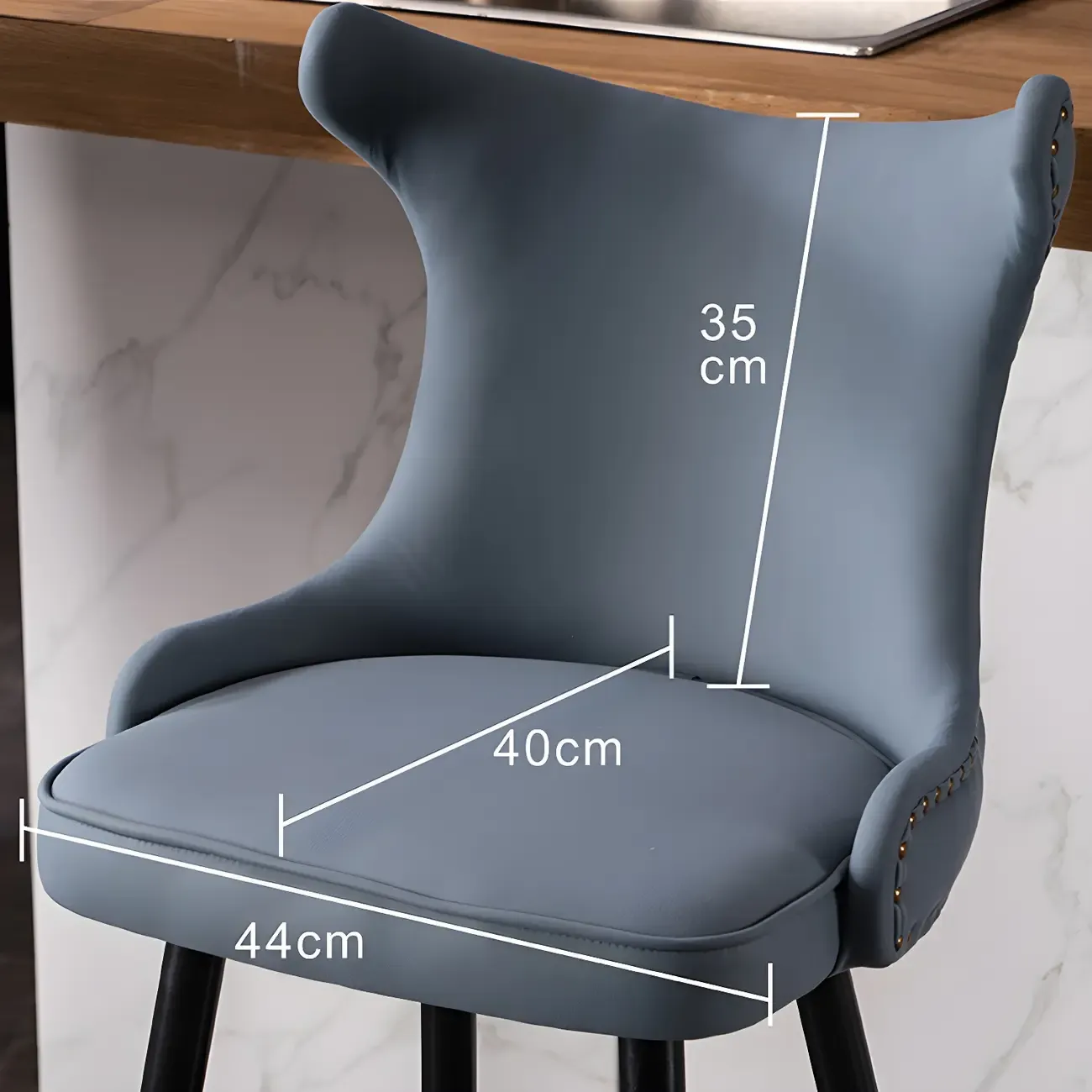 Velvet Upholstered Wingback Counter Height Bar Stools