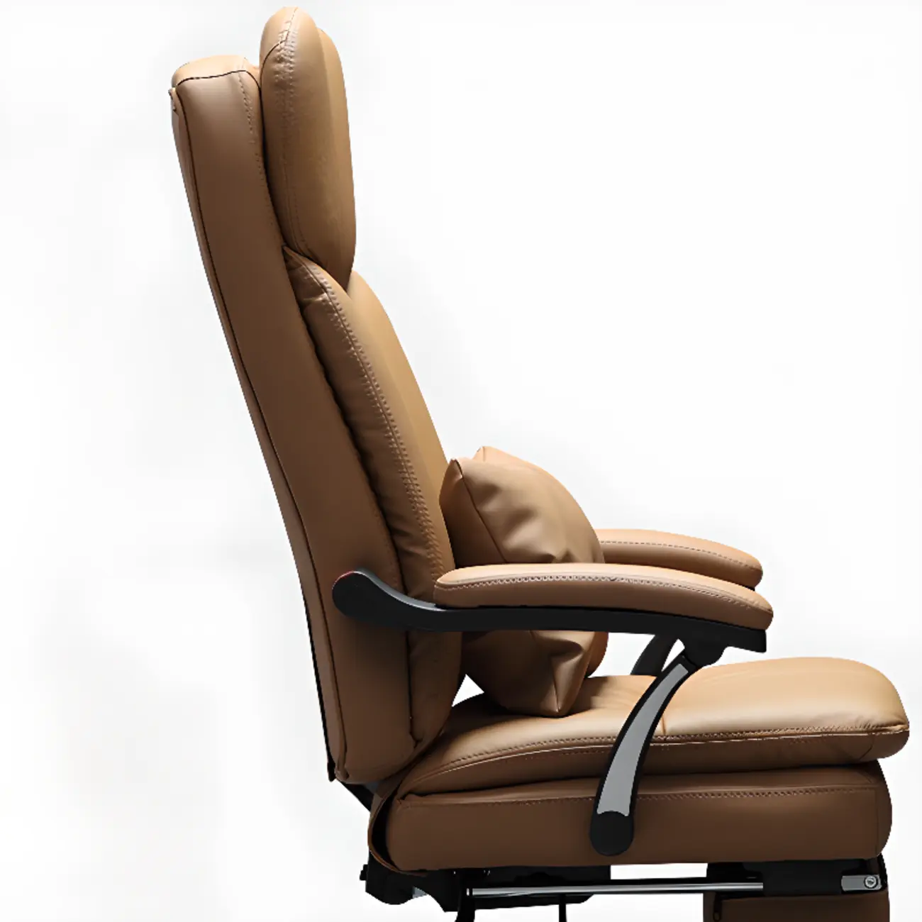 Stylish Brown Leather Reclining Executive Office Chair
