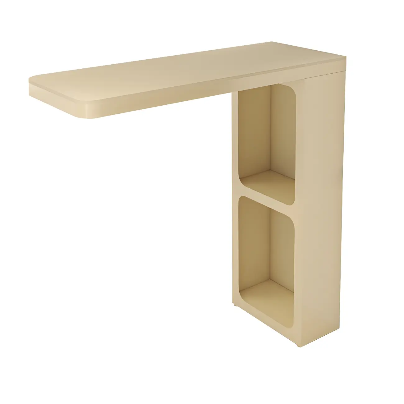 Decorative White Bar Table with Storage Shelves for Living Room